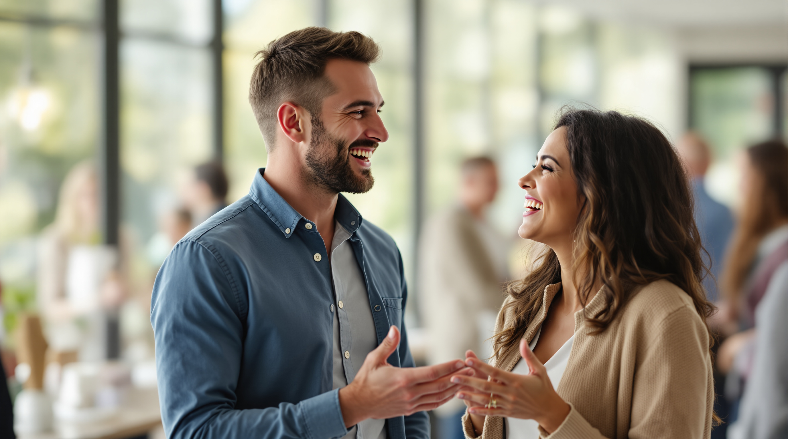 Guests meeting and chatting during an icebreaker